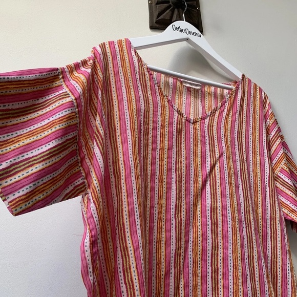 Toast cotton kaftan size small - medium pink stripe - Picture 3 of 12